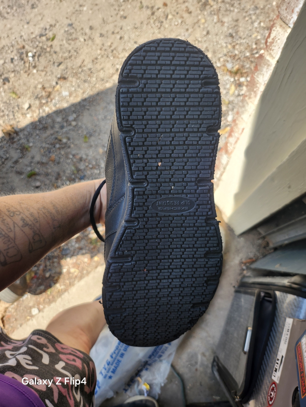 Skechers Relaxed Fit Memory Foam Black Slip-Resistant Shoes - Picture 4 of 6